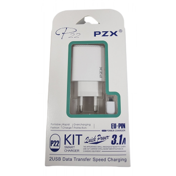 Cargador Completo Tipo Micro USB - 3.1A - 2USB Carga rápida *P22*