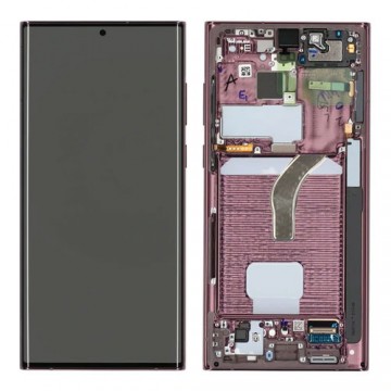 Pantalla con marco Rosa / Burgundy  Samsung S22 Ultra S908 *ORIGINAL*