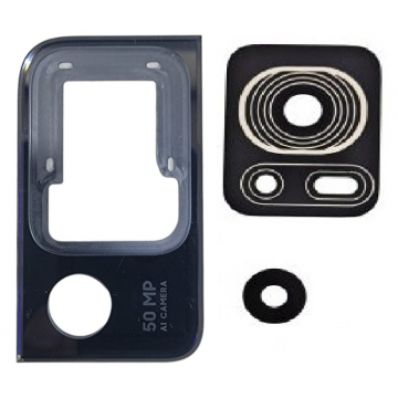 Cristal de Camara con embellecedor TCL 40SE / T610 *NEGRO*
