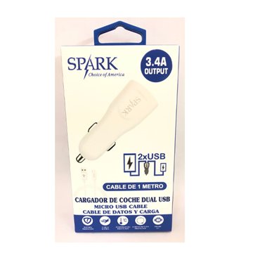 Cargador Coche Usb Dual + Cable Micro Usb 
